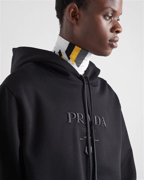 prada logo hoodie.